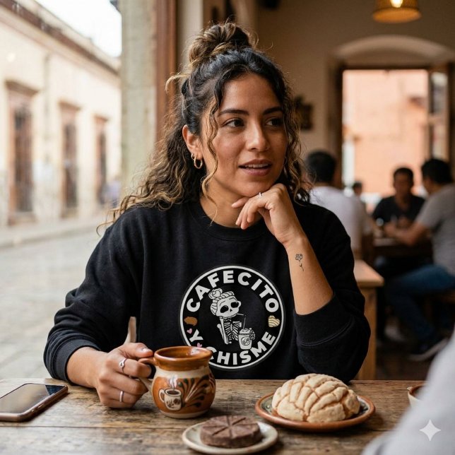 Moletom Cafecito y Chisme Pan dulce Mexicano (Cafecito y Chisme Pan dulce Mexican Sweatshirt)