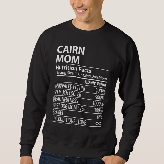 Moletom Cairn Mom Nutrition Facts  Cairn Dog Owner (Frente)