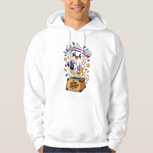 Moletom Caixa de Salto de Fitness de Mascote Branco Fofo C