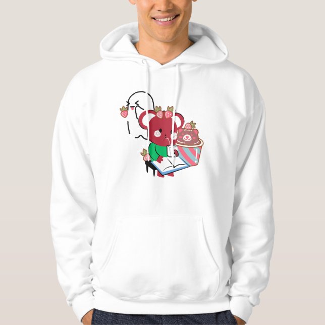 Moletom Caixa de Suco de Urso Vermelho Fofo Fantasma & Sob (Frente)