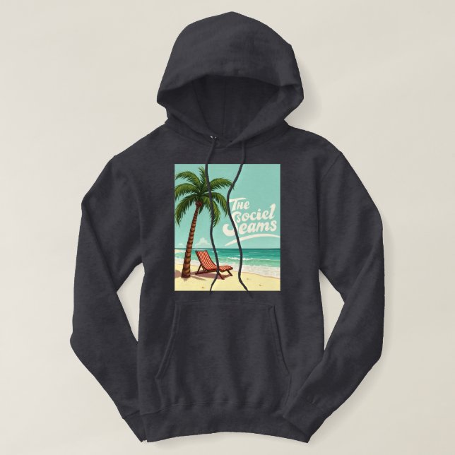Moletom Calafrio tropical - Palm Tree & Beach Cadeira T-Sh (Frente do Design)