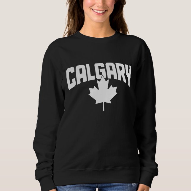 Moletom Calgary Alberta Canada Maple Leaf Red Canadian Fla (Frente)