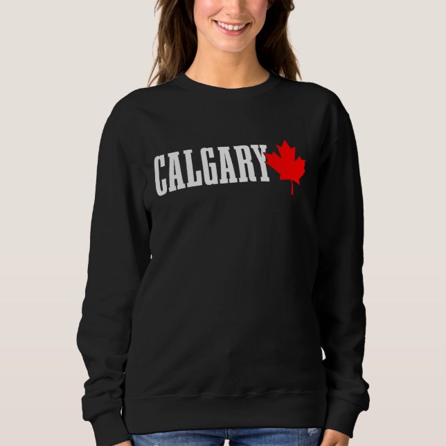 Moletom Calgary Alberta Maple Leaf Canada Canadian Flag Pr (Frente)