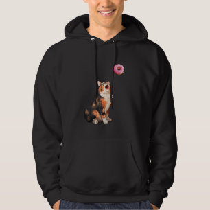 Moletom Calico Cat Olhando Para A Rosquinha, Engraçado Cal