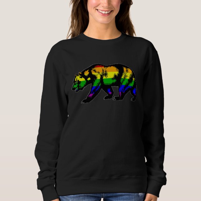 Moletom California Flag Orgulho gay Bear Rainbow Cali Lgbt (Frente)