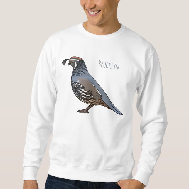Moletom California quail bird cartoon illustration (Frente)