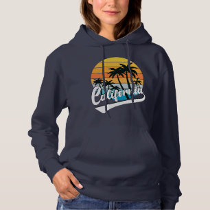 Moletom California Retro Sunset Navy Women's Hoodie