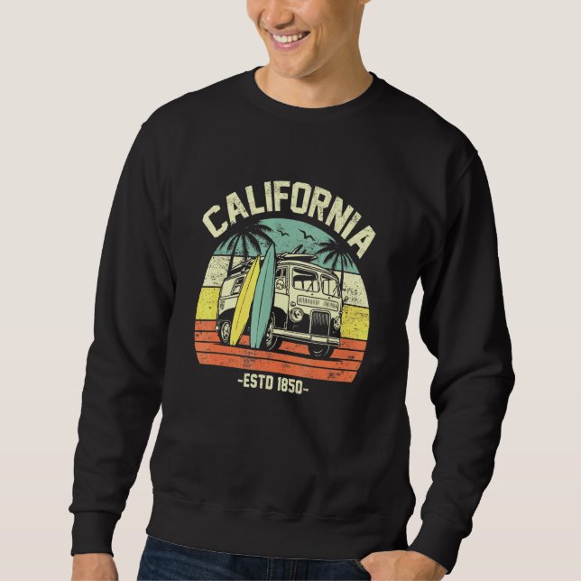 Moletom California Retro Surfing Van California Beach Surf (Frente)