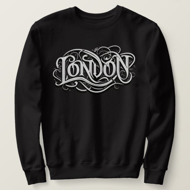 Moletom Caligrafia de Metal Pesado de Londres - Metalhead  (Frente do Design)