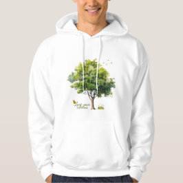 Moletom Calm Greens Watercolor Tree Quote