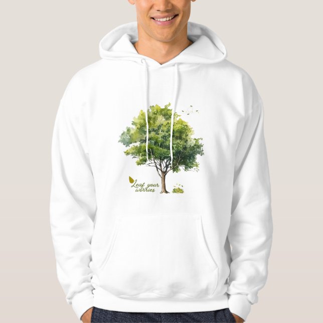 Moletom Calm Greens Watercolor Tree Quote (Frente)
