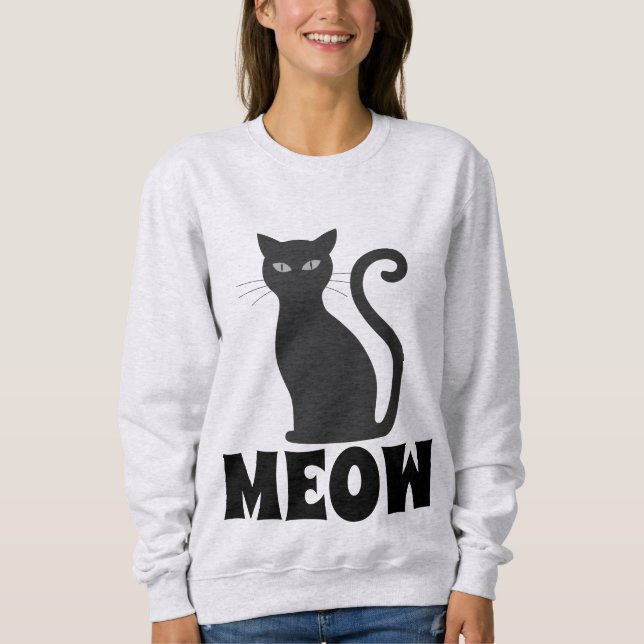 MOLETOM CAMADAS DE T PRETO DE MEOW (Frente)