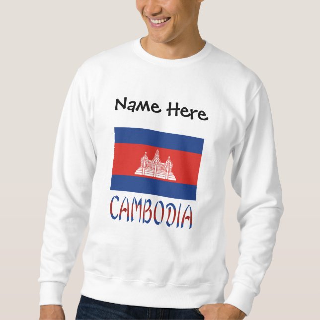 Moletom Camboja: Bandeira Personalizada no Camboja (Frente)