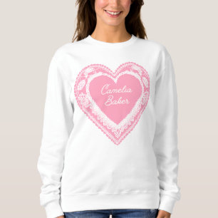 Moletom Camelia Baker Pink Lace Heart