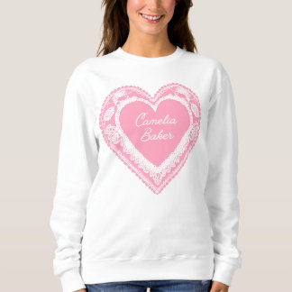 Moletom Camelia Baker Pink Lace Heart