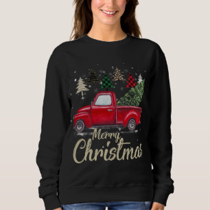 Moletom Caminhão Vermelho De Natal Com Xadrez De Buffalo E