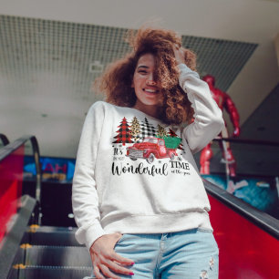 Moletom Caminhão Vermelho Grande e Árvore de Natal