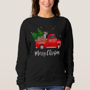 Moletom Caminhão Vermelho Whippet Árvore de Natal Xmas Cac