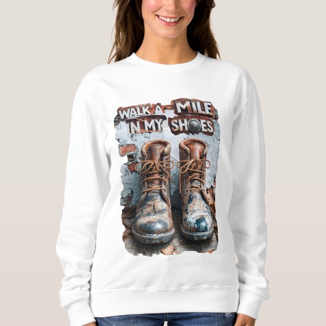 Moletom Caminhar um monte em meus Calçados - Russo Inspira (Frente)