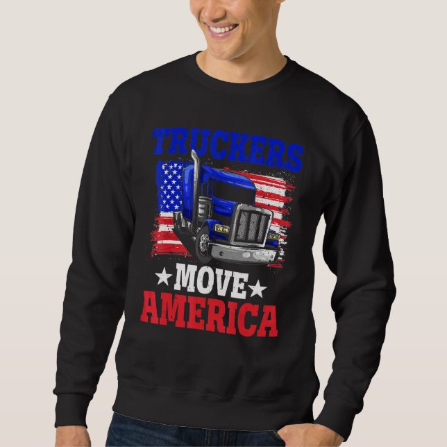 Moletom Caminhoneiros Mover o Orgulho Americano Bandeira A (Frente)