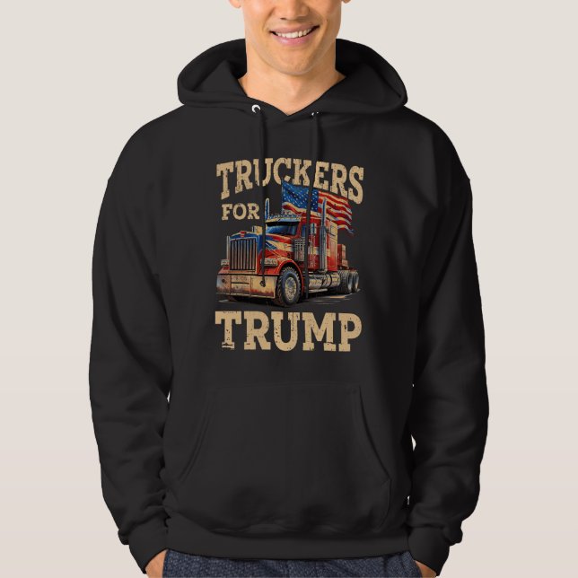 Moletom Caminhoneiros para Trump – Red Rig & Flags (Frente)