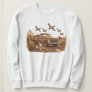 Moletom Caminhonete de Caça ao Pato Mallard Vintage com Ca