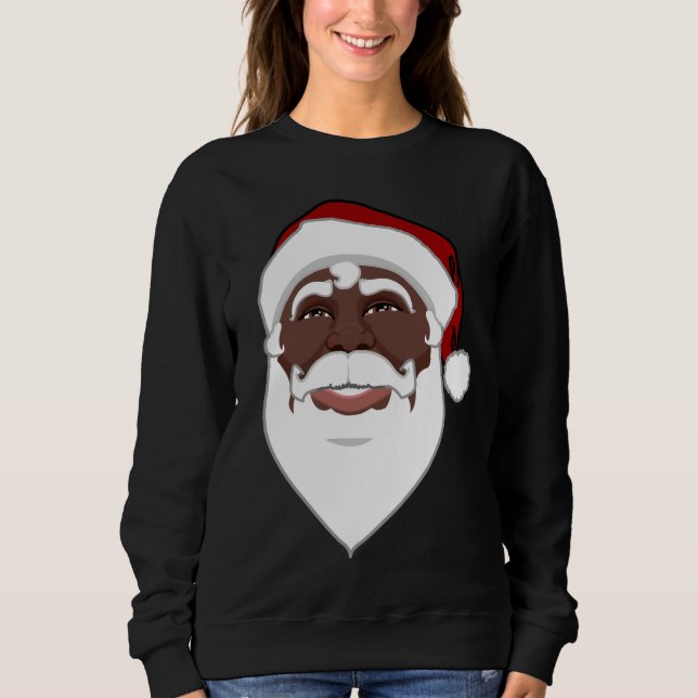 Moletom Camisa-papai noel Papais noeis afro-americanos (Frente)