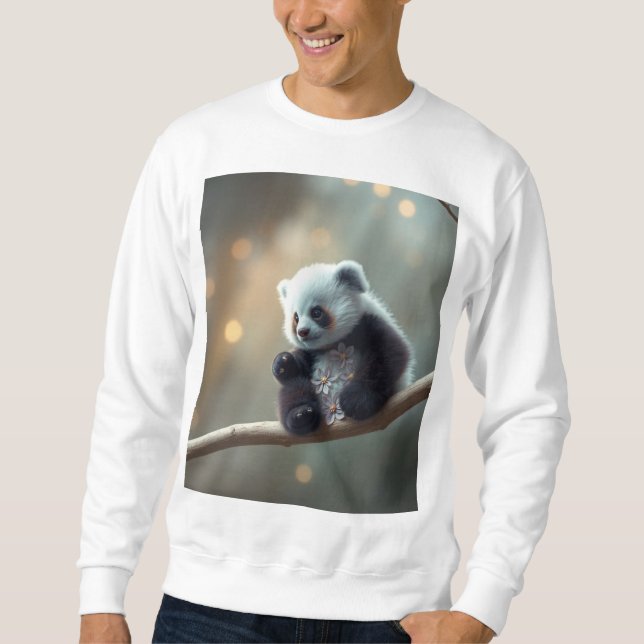 Moletom "Camiseta Doce Louca com Panda Bebê Adorável em um (Frente)