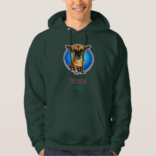 Moletom CamisetaRetrato Gráfico de Cão de Guarda Leal e Fo