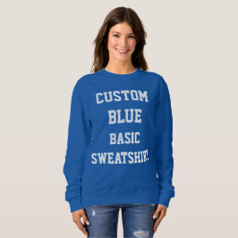 Moletom Camisola azul básica personalizada para mulheres