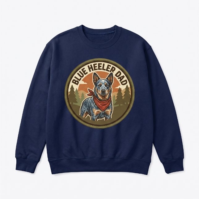 Moletom Camisola Azul Heeler Dad | Presente para o Pai do  (Criador carregado)