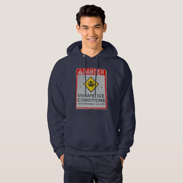 Moletom Camisola Básica com Capuz para Homens Danger (Frente Completa)