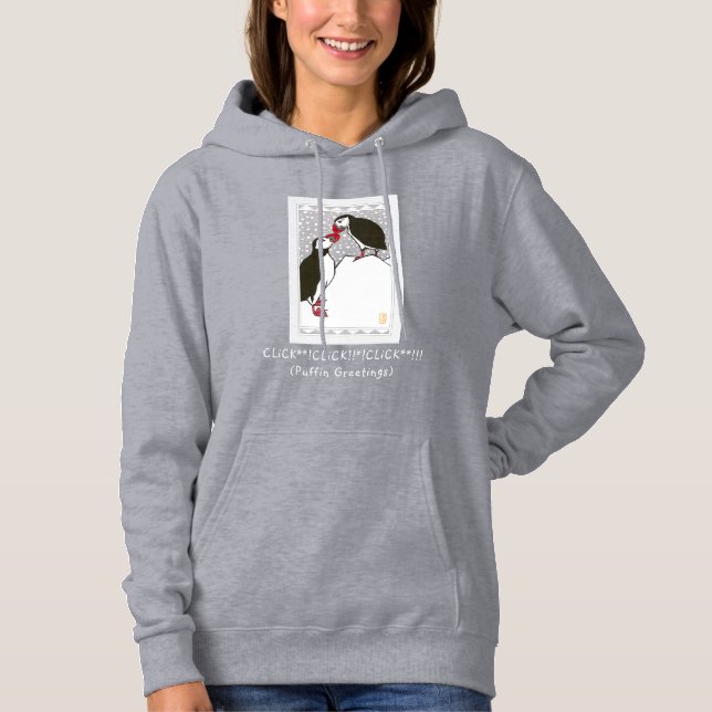 Moletom Camisola Básica com Capuz Puffin Greetings (Frente)