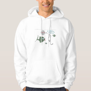 Moletom Camisola básica de capuz masculina, branca