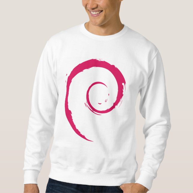 Moletom Camisola básica de Debian, branca (Frente)