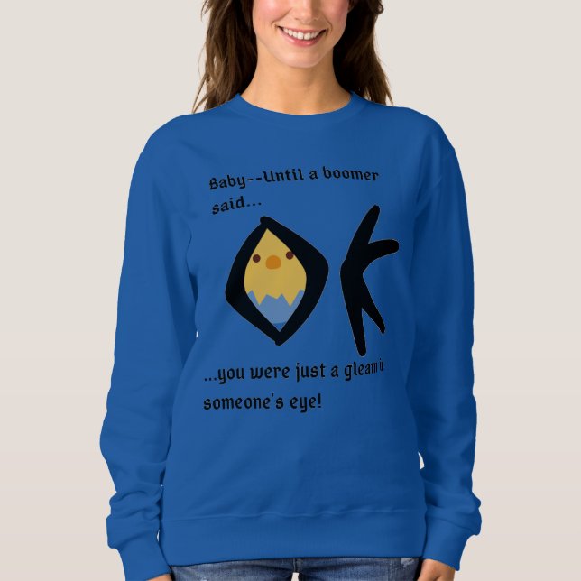 Moletom Camisola Básica de Mulher Azul Bumerangada (Frente)