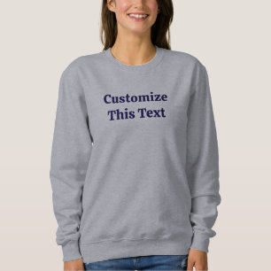 Moletom Camisola Básica de Texto Personalizável para Mulhe