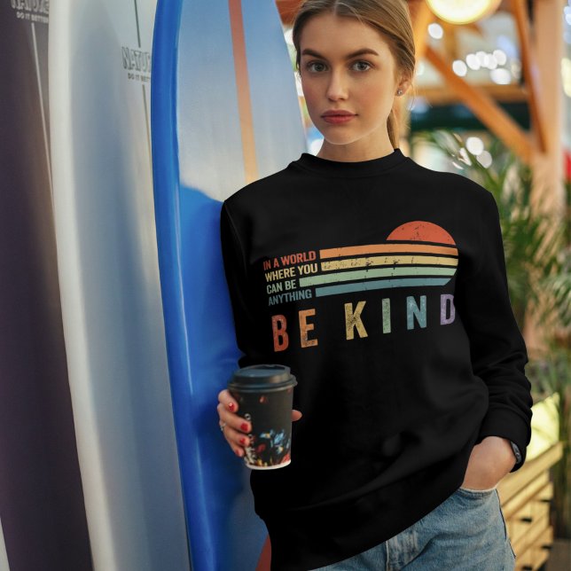 Moletom Camisola Be Kind | Capuz de Vibrações Positivas pa (Be Kind Sweatshirt | Positive Vibes Hoodie for Women)