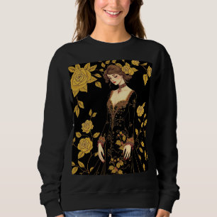 Moletom Camisola branca barroca-doce - Embroedor Dourado