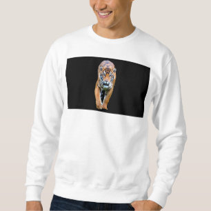 Moletom Camisola branca básica de homens caminhando Tigre