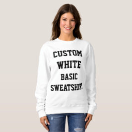 Moletom Camisola branca básica personalizada feminina