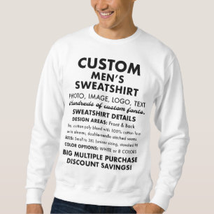 Moletom Camisola branca clássica personalizada e personali