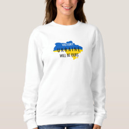 Moletom Camisola branca com sobreposição das cores da Ucrâ