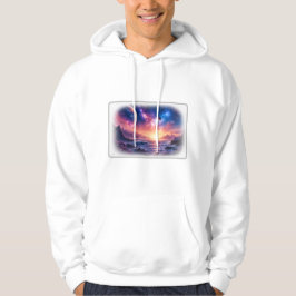 Moletom Camisola Branca da Galáxia Horizonte Celestial