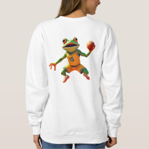 Moletom Camisola branca de mulher Basketball Frog costas