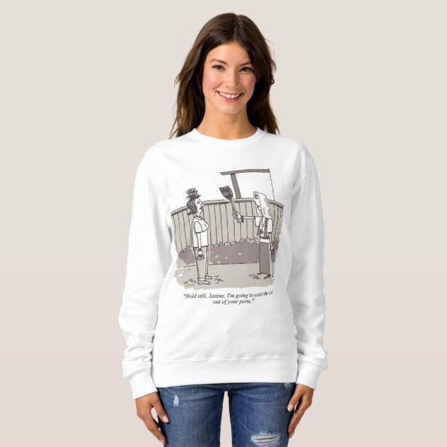 Moletom Camisola branca de mulheres Evil Perm (Frente Completa)