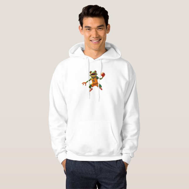 Moletom Camisola branca de Sapo de basquetebol (Frente Completa)