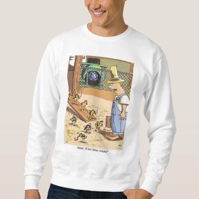 Moletom Camisola branca dos Pintinhos Biker (Frente)