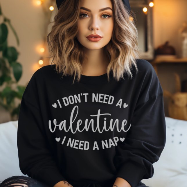 Moletom Camisola branca e doce, de uso feminino (Women’s White Galentine’s Funny Sweatshirt)