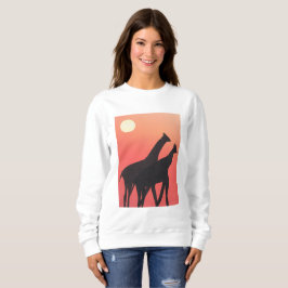Moletom Camisola branca feminina com Design Giraffe